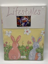 Lifestyles by Bardwil Easter tablecloth SPRING FANCY cotton blend 52 x 52