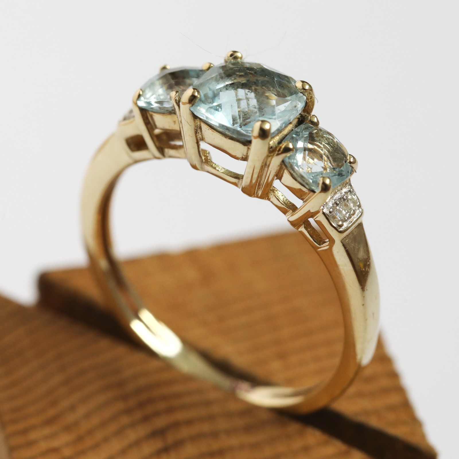 Aquamarine & Diamond Trilogy Ring