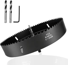Hole Saw 8-Inch Metal Hole Saw Kit Set Bi-Metal Hole Cutter Drill Bit with Sharp