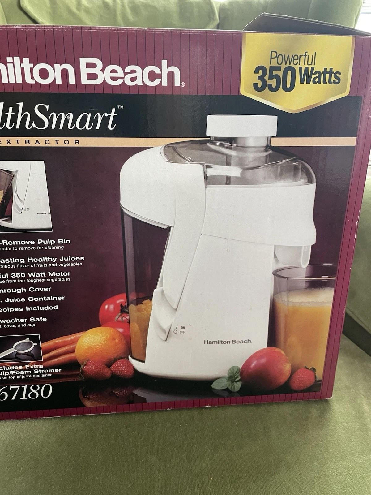 Hamilton Beach HealthSmart 67180 Juice Extractor 350W White Dishwasher-Safe