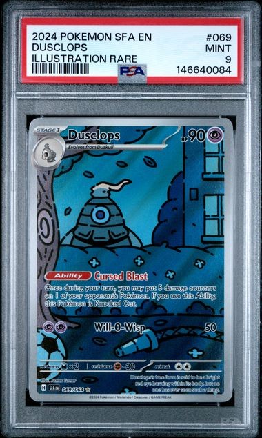 PSA 9 MINT Dusclops Shrouded Fable Illustration Rare Holo 2024 Pokemon 069/064