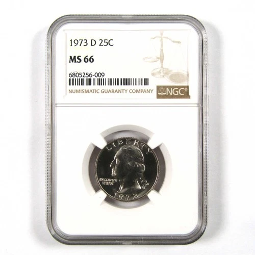 1973 D Washington Quarter MS 66 NGC Clad 25c Uncirculated SKU:I9490