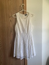 Monteau Ivory Cream Lace Lined Dress Size Medium/Large