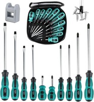Schraubendreher Set Magnetisch 10Tlg Profi Chrom-Vanadium-Stahl Schlitz