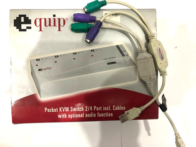Equip Pocket KVM Switch SW 0206 C | PS/2 | VGA | 2 Monitore + Adapter ***Neu***