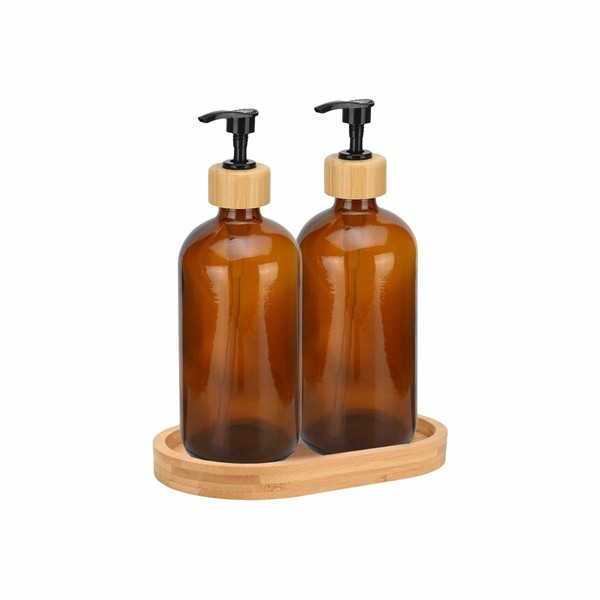 Seifenspender Pumpspender Lotionspender 2Er Set 500Ml FlüSsigseifenspender Braun-image
