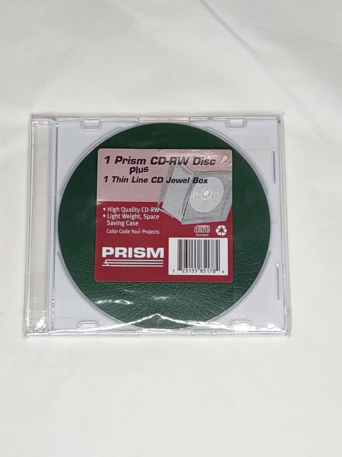 Prism CD-RW Disc Plus Thin Line CD Jewel Box 9 Pack NOS