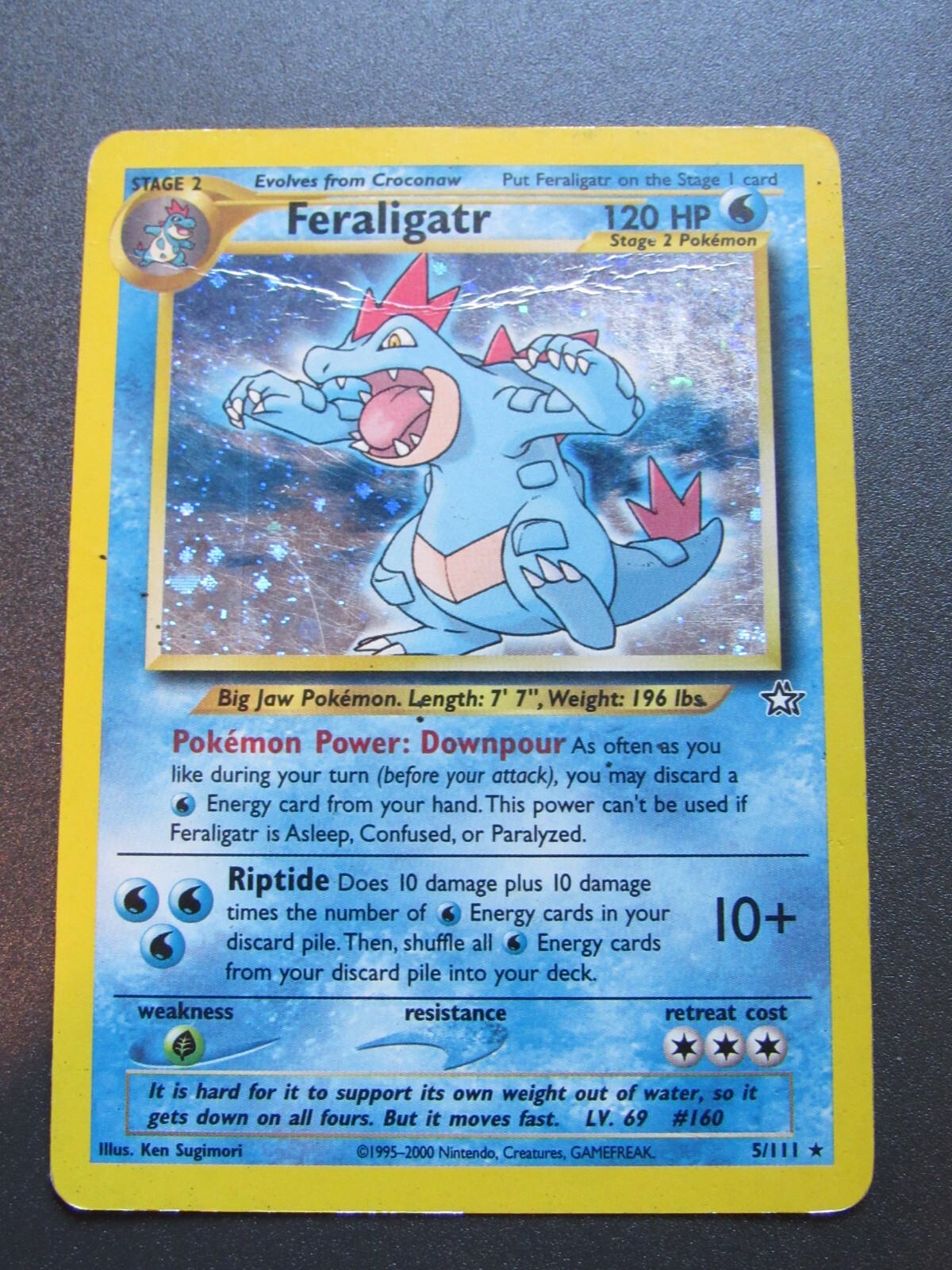 2000 Feraligatr Pokemon Card MP Holo Neo Genesis Set 5/111 WOTC
