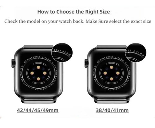 STEEL STRAP BAND For Apple iWatch 10/9/8/7/6/5/4/3/2 Series Metal Bracelet Watch - Picture 17 of 80
