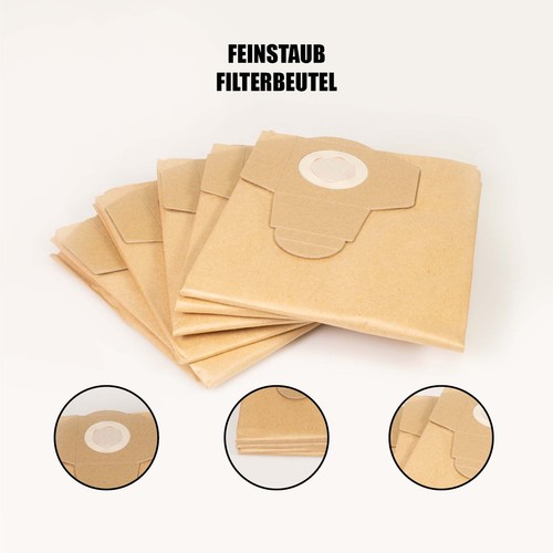 Feinstaubfilter Staubsaugerbeutel Set 5 tlg. Filter für NTS 50L Filtertüten Mauk - Bild 1 von 3