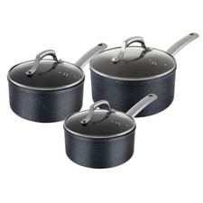 Tower TruStone Pan Set, 3 Piece 16/18/20cm, Non-Stick, Violet Black, T800030