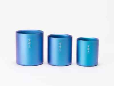 SNOW PEAK Limited Stapelbecher 3 Größen H200 H300 H450 Titan Blau Seppou