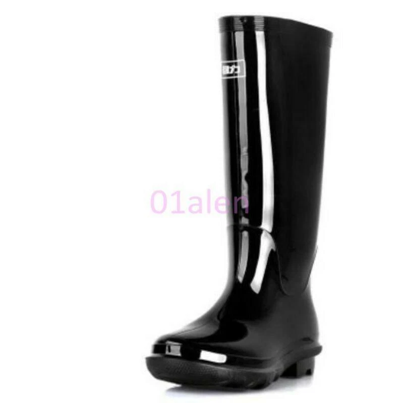 Men's Knee High Rubber Galoshes Wellies Wellington Boot Waterproof Rain Boots Sz - Image 3 of 4
