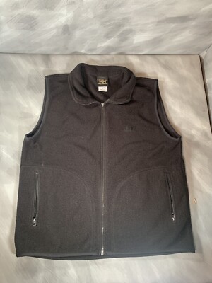 HELLY HANSEN WORKWEAR FULL ZIP FLEECE VEST BLACK MENS X-LARGE XL HIKER USA
