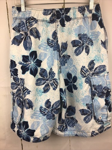 AEROPOSTALE Men's Lined Blue/White Floral Board Shorts Sz. S - Picture 7 of 12
