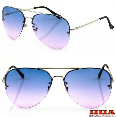 Mens Gradient Len Tear Drop Wire Rim Rimless Designer