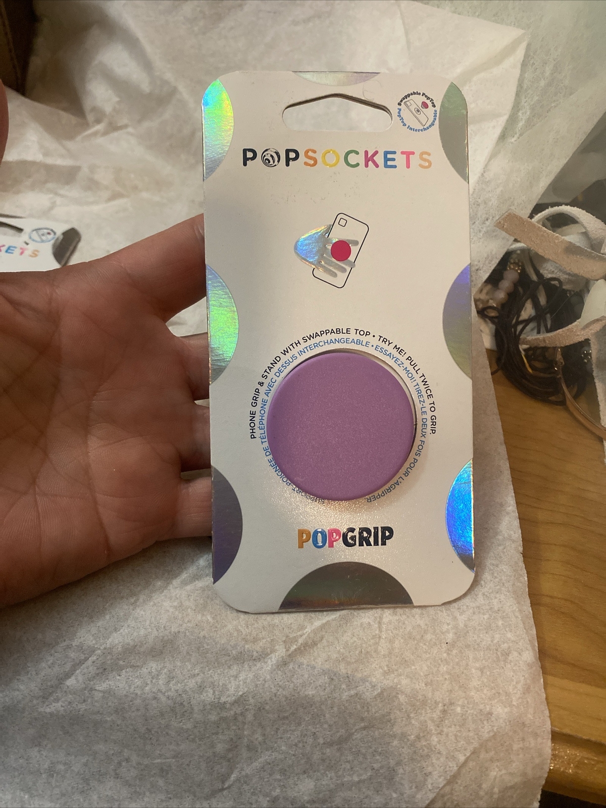 PopSockets PopGrip Premium Swappable Grip for Phones & Tablets - Lavender Smooth
