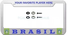 License Frame Stainless Steel Chrome Plated Vinyl Lettering Brasil Football License Frame Stainless Steel Chrome Plated Vinyl Lettering Brasil Football