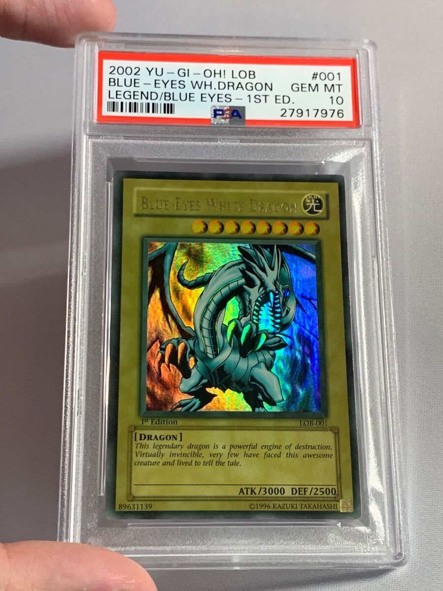 YUGIOH PSA 10 GEM MINT BLUE-EYES WHITE DRAGON LOB-001 ULTRA YUGIOH PSA 10 GEM MINT BLUE-EYES WHITE DRAGON LOB-001 ULTRA