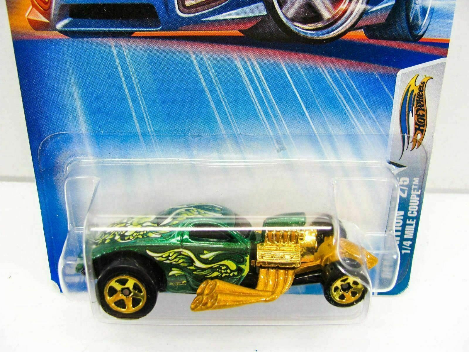 1 NEW Hot Wheels Die Cast Collectible - 1/4 Mile Coupe - Green - 2004d