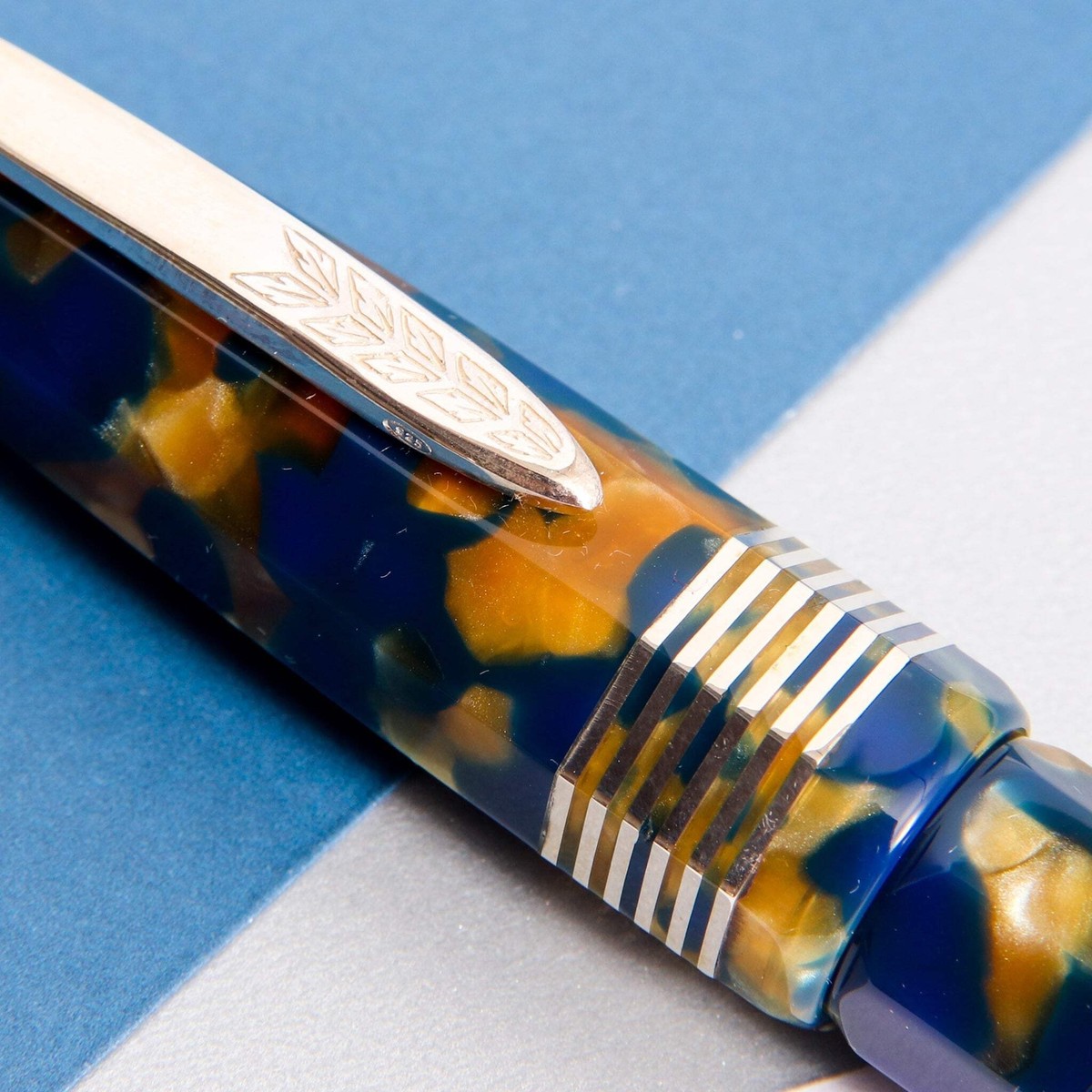 Stylo Plume Stipula Etruria Sfaccettata Champagne - Occasion, Avec écrin Et Housse, Résine Prestige