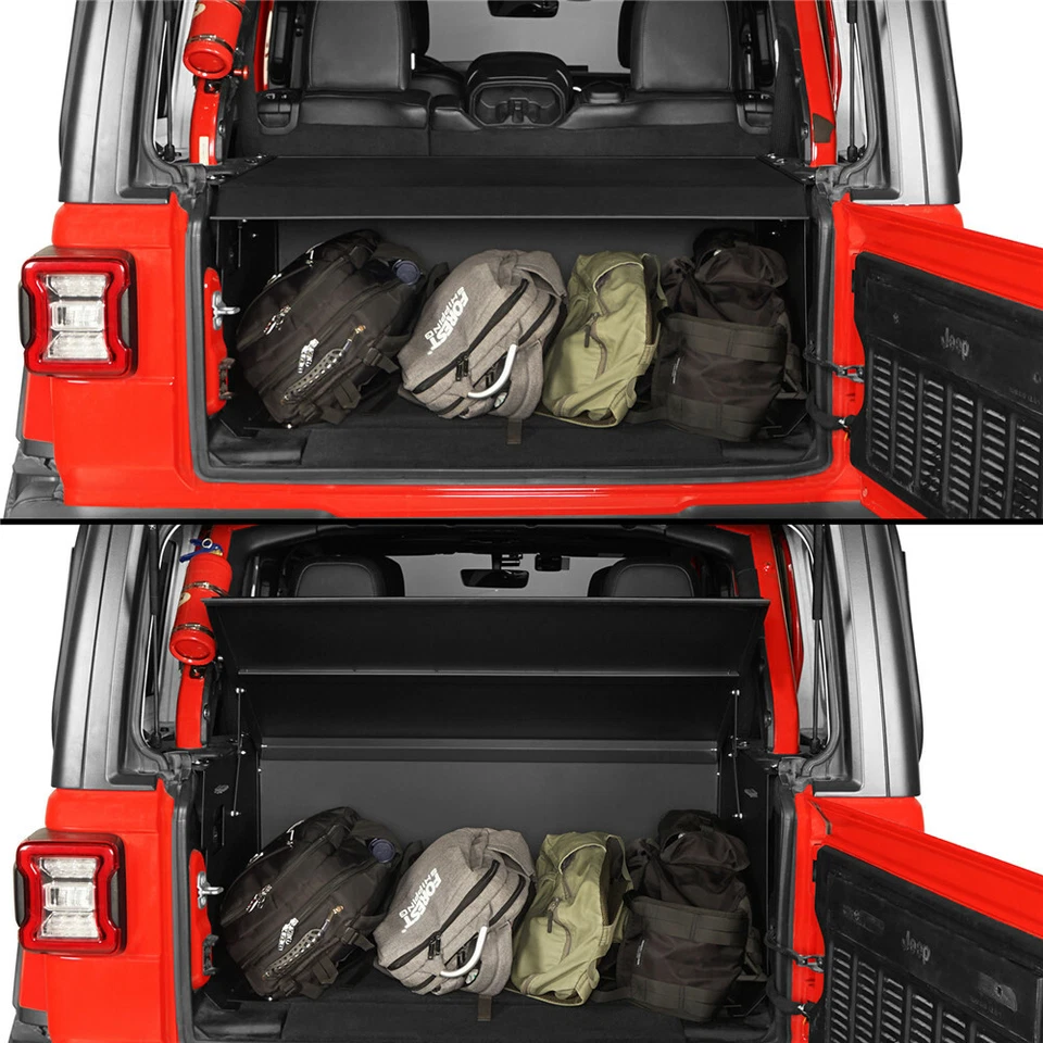 Fit 18-23 Jeep Wrangler JL 4-Door Security Deck Enclosure Trunk Luggage Storage - Image 3 of 4