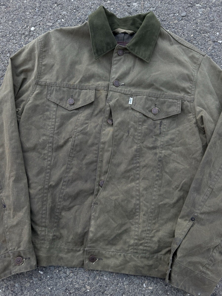 CC FILSON x LEVIS Size Medium Men Oilskin Tin Cloth Olive Hunting
