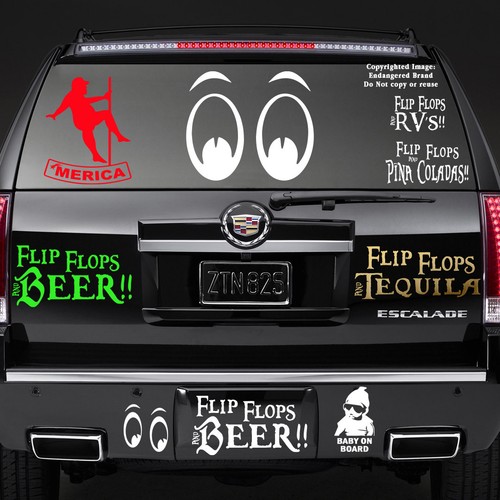 Funny Eyes down JDM Car Truck Fits Jeep Window Phone Sticker Decal - Picture 3 of 12