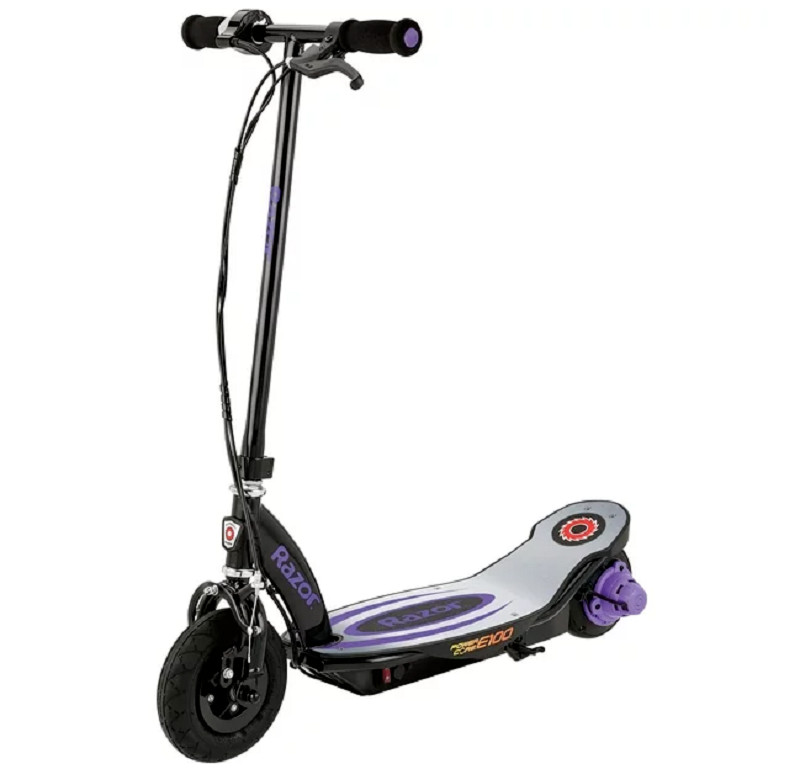 RAZOR POWER CORE E100 ELECTRIC SCOOTER, BLACK/PURPLE *DISTRE