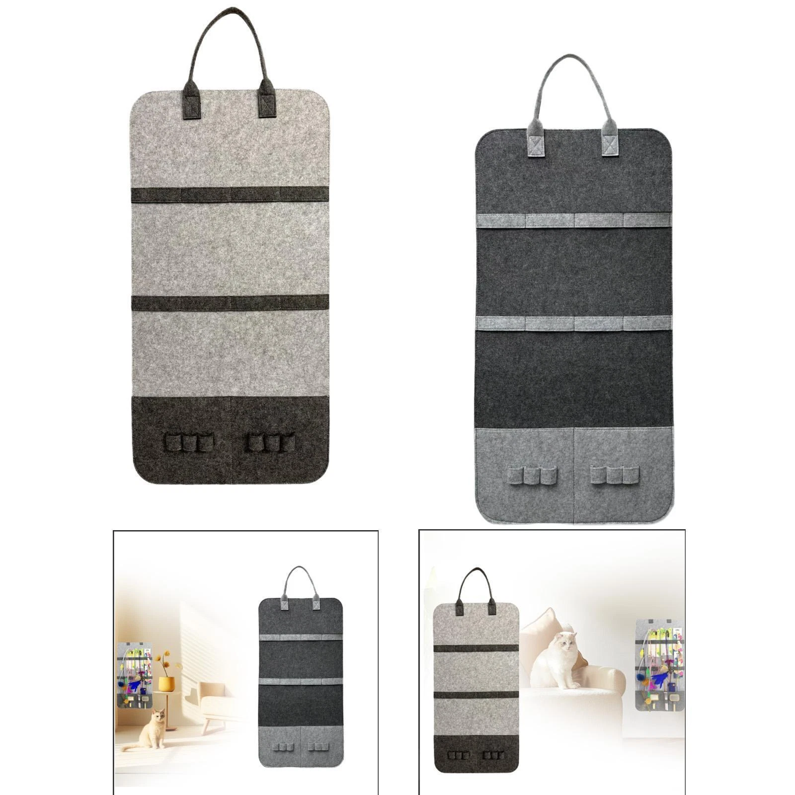 Cat Teaser Toy Storage Bag Large Capacity Hanging Bag for Closet Room Wall