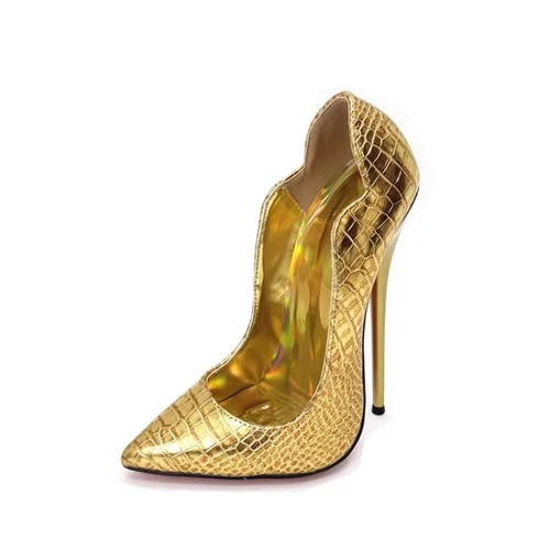 Super High Heels Women's Patent Leather Stiletto Pointed Toe Sexy Shoes Pumps - Picture 8 of 18