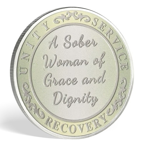 Elegant Women Sobriety Coin - Recovery Butterfly AA Coin - Sober Gifts for Women - Picture 7 of 18