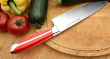  8" Stainless Steel Chef's Knife, Red Silver