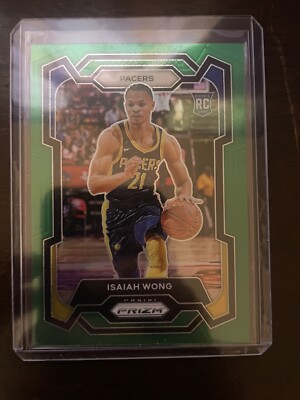 2023-24 Panini Prizm #154 Isaiah Wong - Indiana Pacers ROOKIE GREEN PRIZM