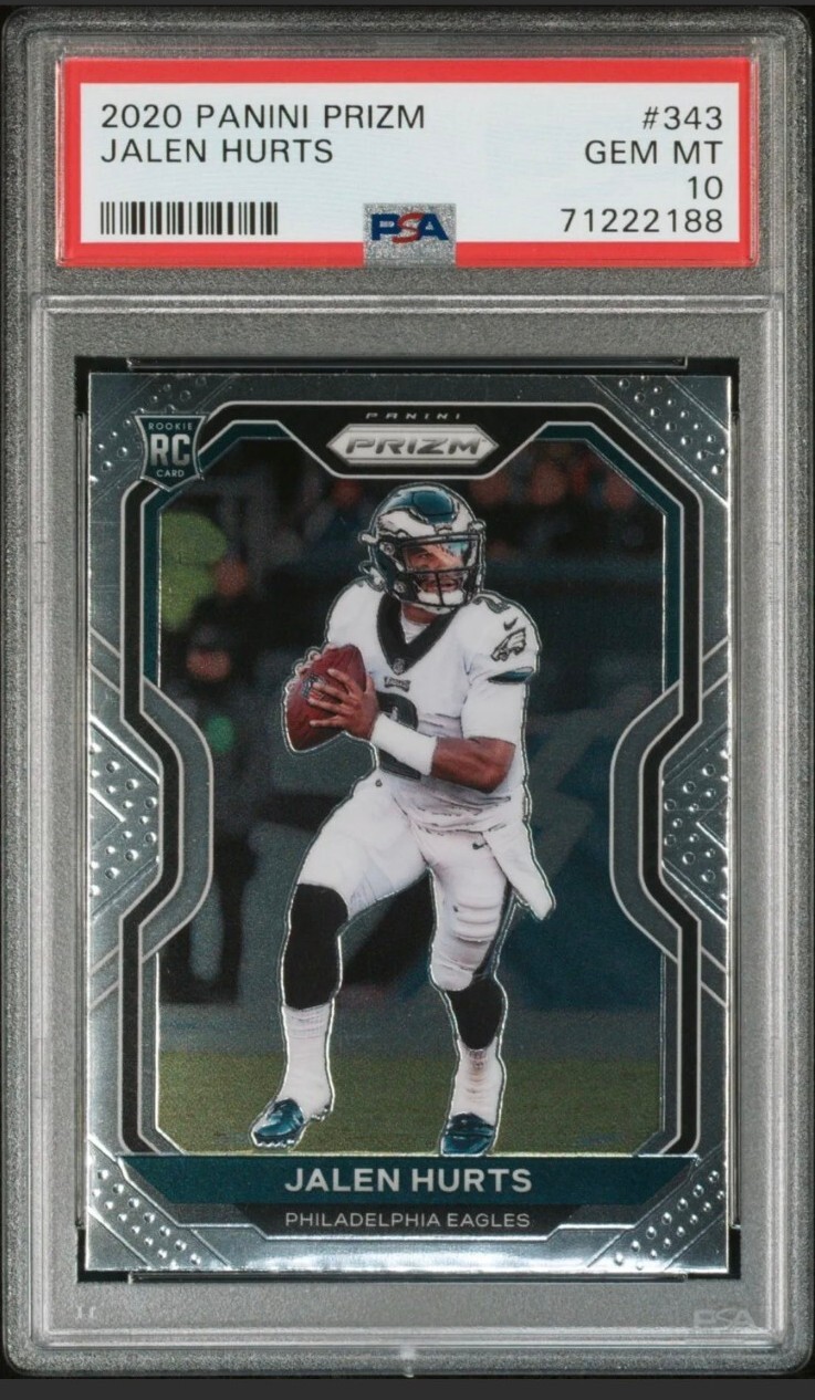 2020 PANINI PRIZM JALEN HURTS ROOKIE RC #343 PSA 10 GEM MINT FREE SHIPPING