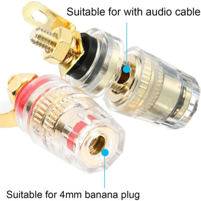 8PCS 4mm Banana Plug Gold plated Socket Binding Post Speaker Terminal Amplifier
