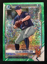 2021 Bowman Chrome Calvin Ziegler Green Speckle Refractor 1/99