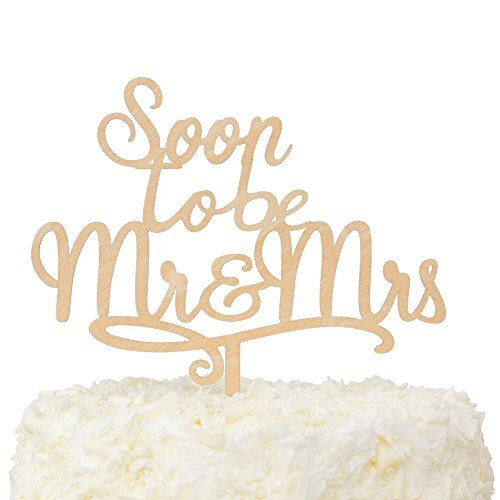 LOVENJOY Soon to Be Mr and Mrs Cake Topper Monogram Legno Rustico Topper (h8K)