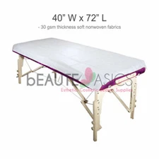 100 Pcs Disposable Massage Table Sheets – Flat, Non-Woven, Spa & Exam Use BD1202