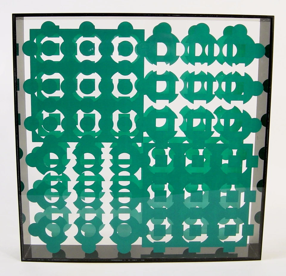 Victor Vasarely 1908 Pécs / Helios / Op Art / Objektkasten, handsigniert / 1967 - Bild 3 von 4