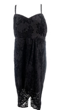 Torrid Dress Womens 20 Black Lace Sleeveless Stretch Faux Wrap Witchy Goth Vamp