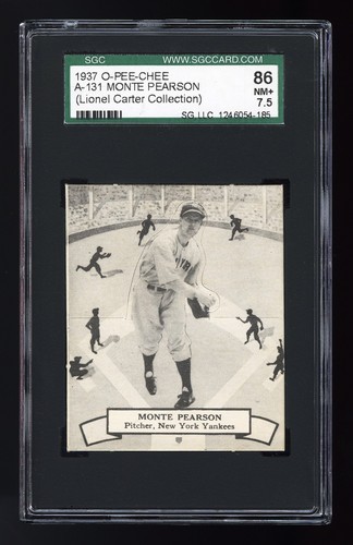 Monte Pearson #131 1937 O Pee Chee card