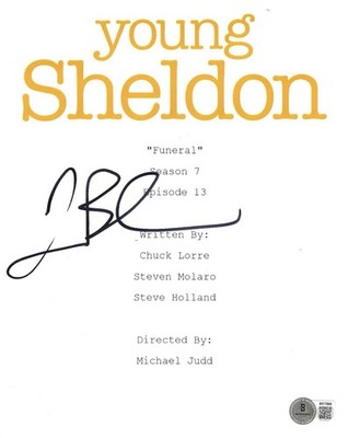 LANCE BARBER SIGNED YOUNG SHELDON  FUNERAL  EPISODE SCRIPT COOPER - BECKETT COA