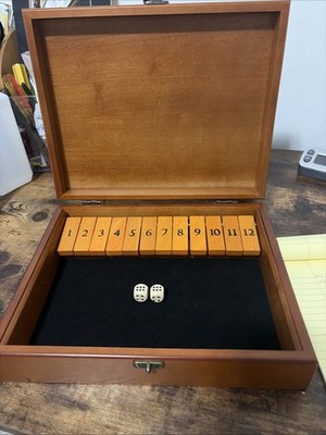 	WE Games Shut The Box Game with 12 Numbers in an Old World Styled Wood Box	