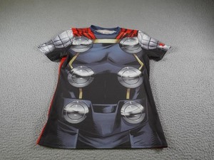Under Armour Marvel Thor Shirt Youth XL Red Black HeatGear Fitted Compression