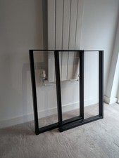 77cm Tall x 55cm Wide Set of 2 Industrial Steel Matt Black Table Legs