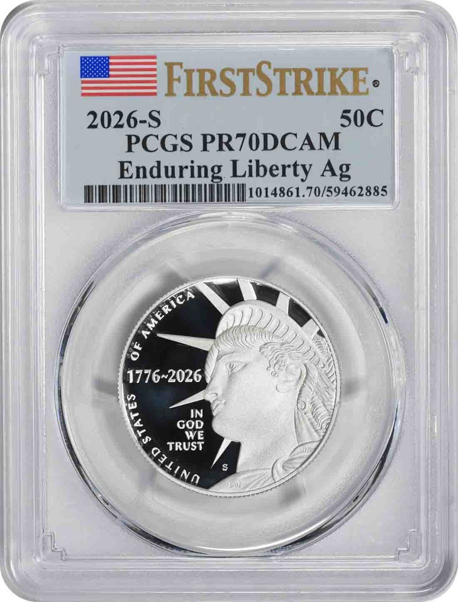 2026-S Enduring Liberty Ag Silver Half Dollar 1776-2026 PR70DCAM