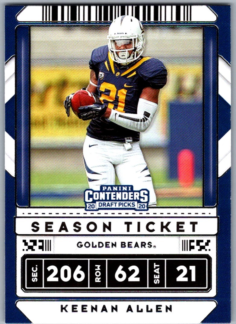 2020 Panini Contenders Keenan Allen #58 California Golden Bears Season Ticket Card