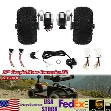 Double Wheel w/ Motor Drive Conversion Kit For Electric Beach Scooter 24V 250W