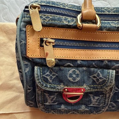 Louis Vuitton Monogram Denim Neo Speedy Handbag Blue Boston Very